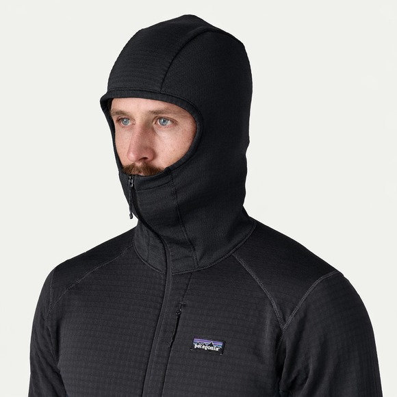Patagonia R1 Fleece Pullover Hoody Half Zip Black Waffle Lightweight Men's Large - Picture 6 of 16